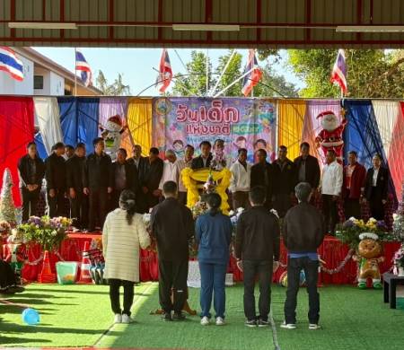 นายสมควร พลพวก นายกเทศมนตรีตำบลบ้านกอก ประธานในพิธีเปิดโครงการจัดงานวันเด็กแห่งชาติ ประจำปี  2569 ณ อาคารอเนกประสงค์เทศบาลตำบลบ้านกอก อำเภอเขื่องใน จังหวัดอุบลราชธานี